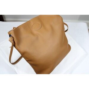 M.I.L.A made in Los Angeles Genuine Pebbled Leather Tan Crossbody Bag Adjustable